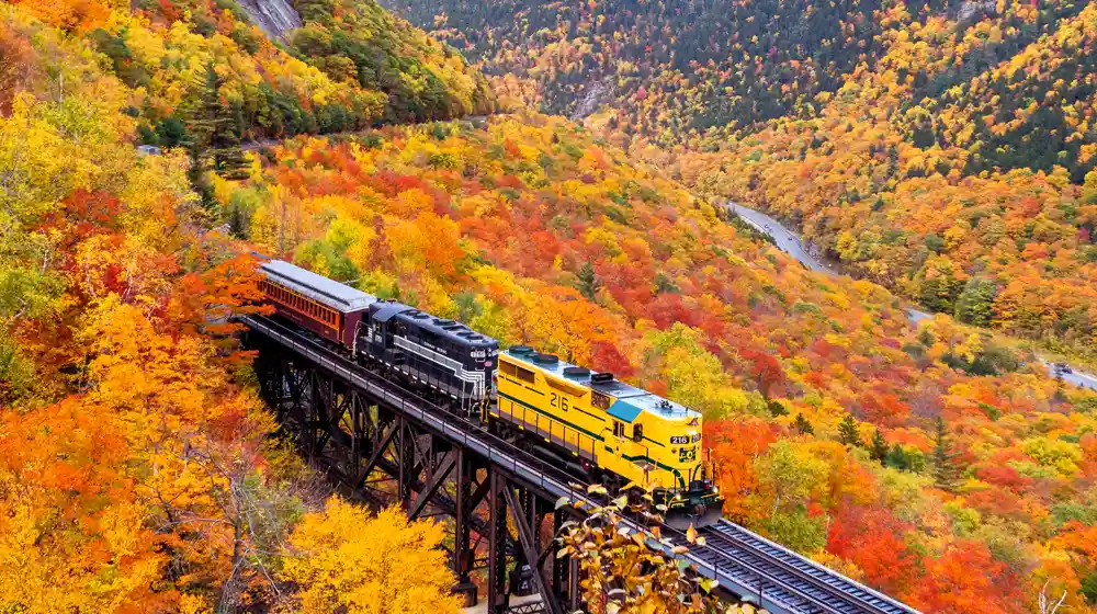 Scenic Train View, New Hampshire Fall Foliage